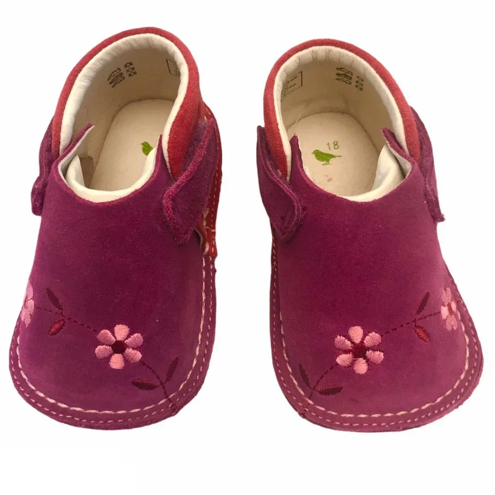 Pipit Eco-Friendly Suede Floral Baby Shoes